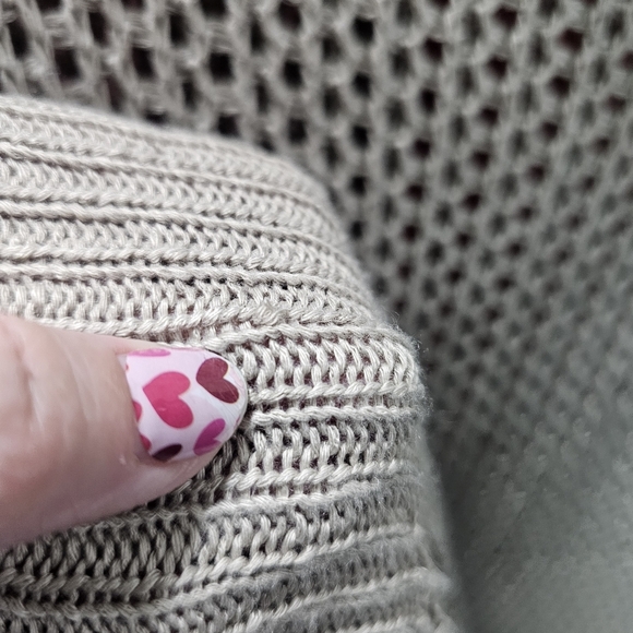 Wishlist Cardigan Womens Small Medium Beige Crochet Knit Long Duster Open Front - Picture 11 of 11